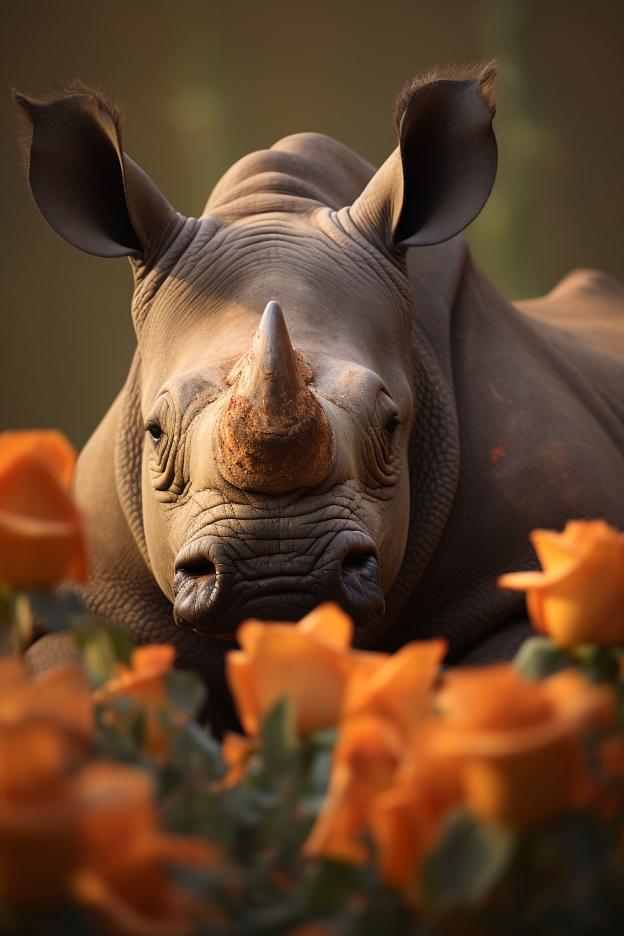 Rhino in Roses